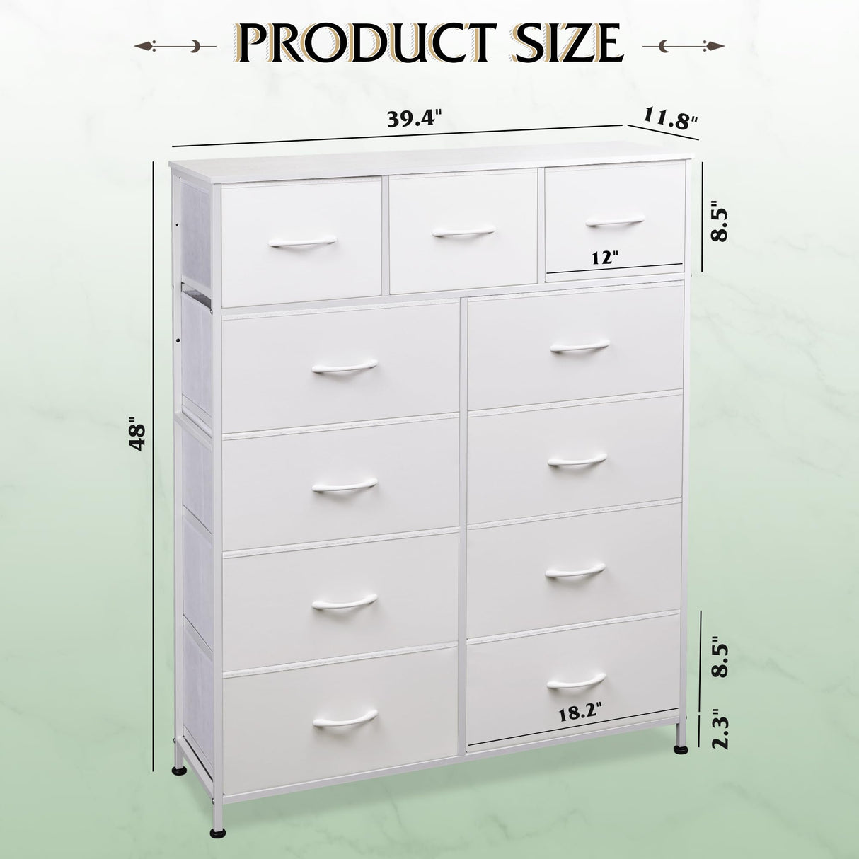 Tall Dresser for Bedroom, Fabric Dresser Storage Tower, Dresser & Chest of Drawers