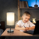 Bedside Table Lamp,3-Way Dimmable Bedside Lamps 2700K 3500K 5000K with AC Outlet