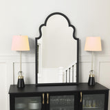Black Arched Bathroom Mirror 36x22 - Metal Frame Wall Mirror