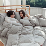 Feather Down Comforter King Size,All Season White Duvet Insert,Hotel Luxurious 100% Skin-Friendly Cotton Bed Comforter,Medium Warmth