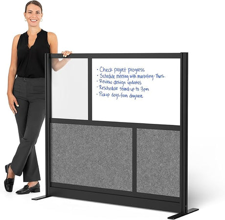 Modular Wall | Room Divider with Whiteboard, Sound-Dampening, & Frosted Acrylic Panels