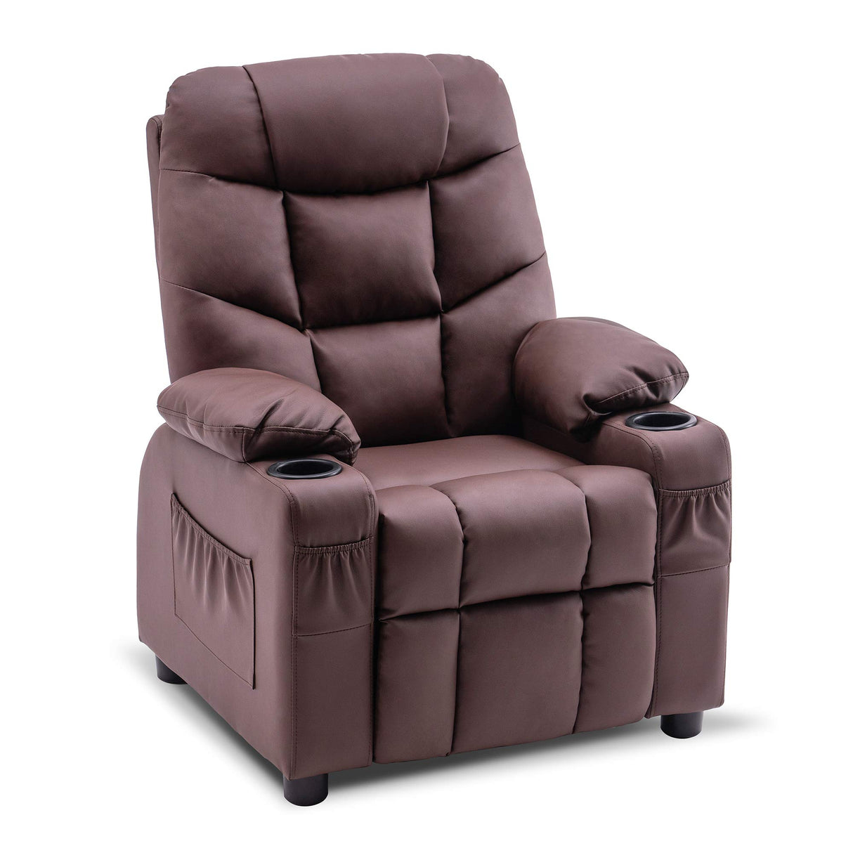 Big Kids Recliner Chair with Cup Holders for Boys and Girls Room, 2 Side Pockets