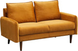 Loveseat Mid-Century Modern Sofa Tufted Couch with Wooden Legs for Living Room - Ginger