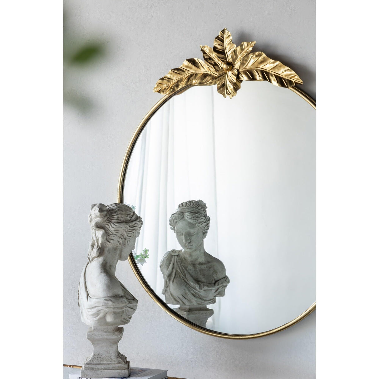 Arched Wall Decor Mirror with Metal Frame - Gold 36" x 41"