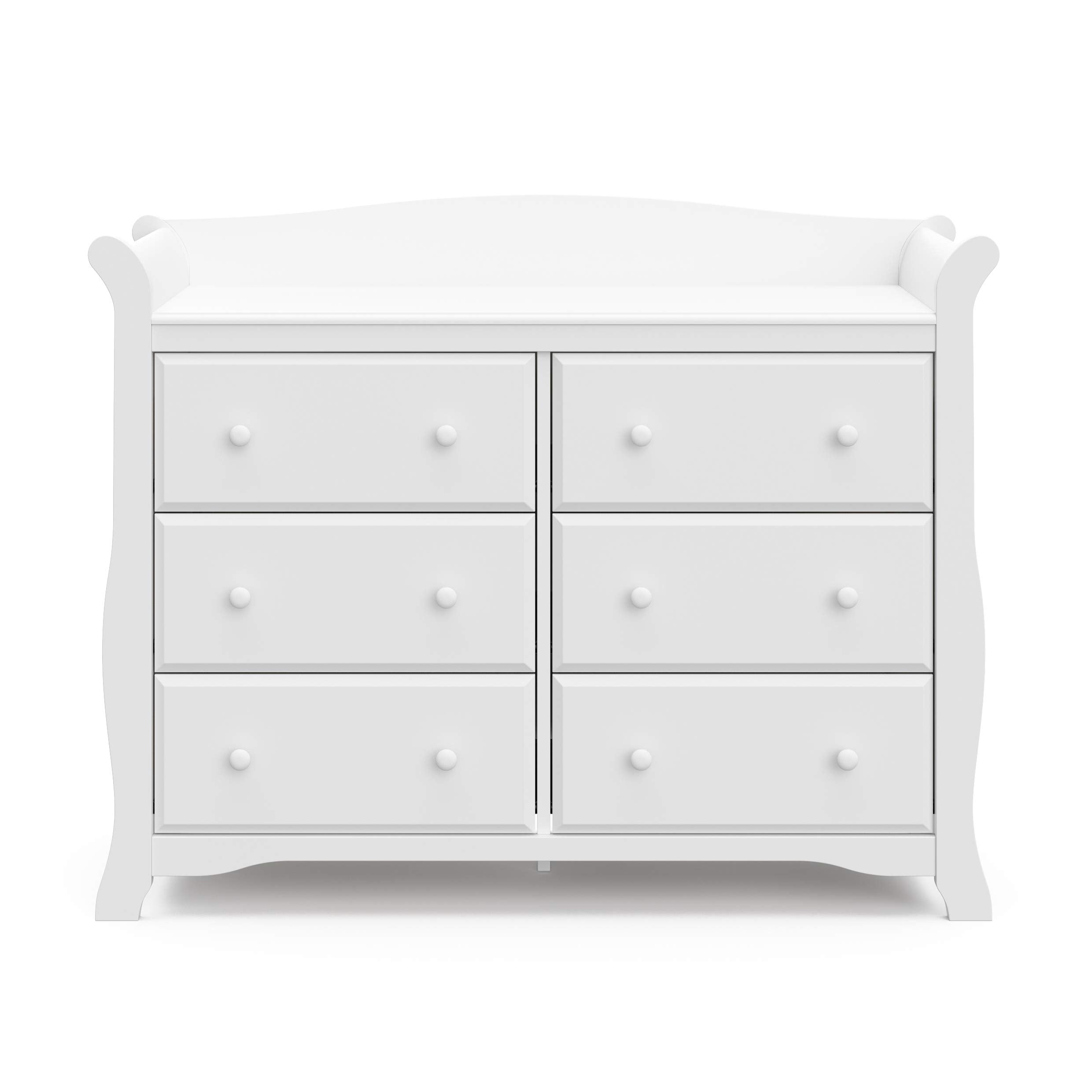 6 Drawer Double Dresser (White) – Dresser for Kids Bedroom, Nursery Dresser Organizer,