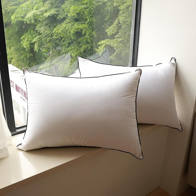 Hungarian Goose Down Pillow, 750 Fill Power, 460 Thread Count Cotton Blend Shell