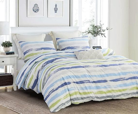 600 Thread Count Cotton White Printed Cotton Comforter Set