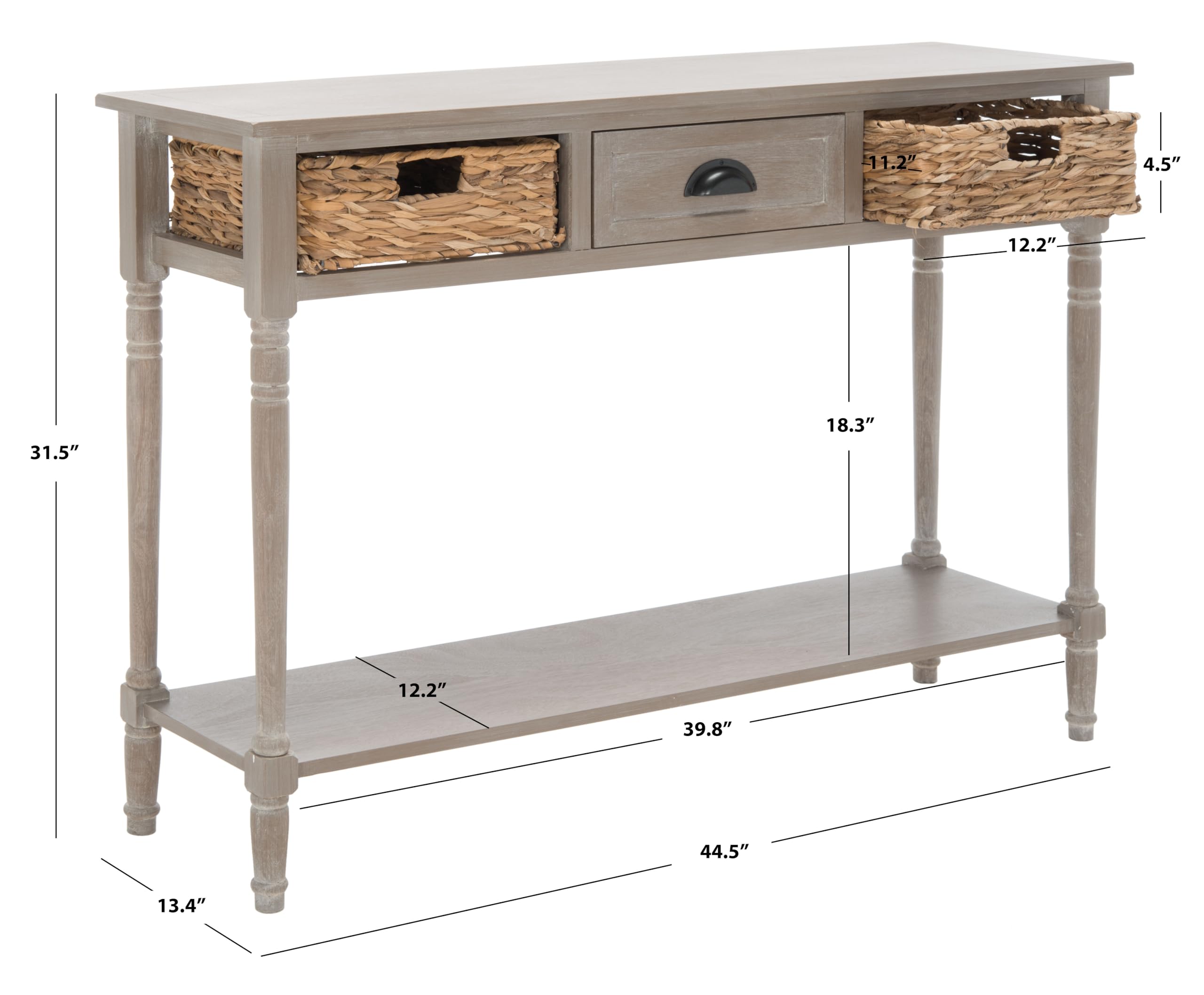 Home Collection Christa Vintage White 3-Drawer Storage Console Table