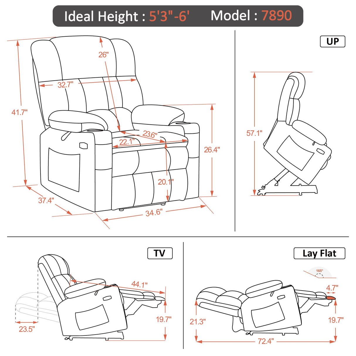 Dual Motor Power Lift Recliner Chair with Massage and Heat for Elderly People, Infinite