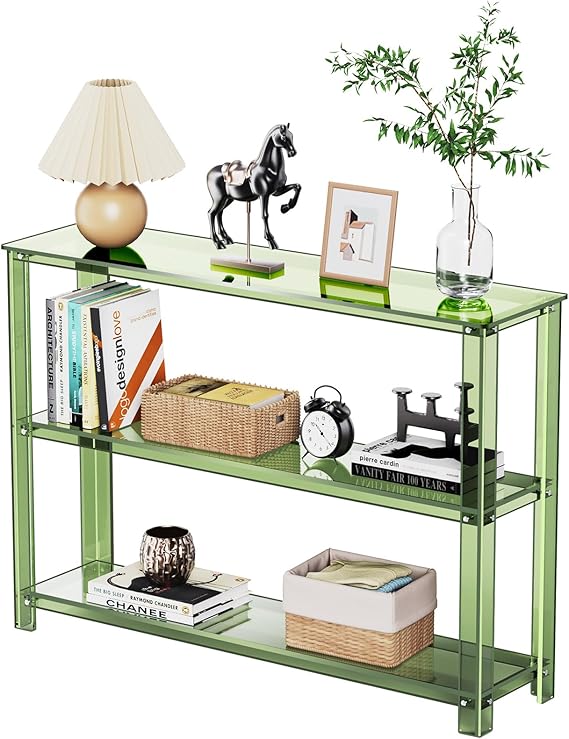 3-Tier Acrylic Console Table with Storage Shelves