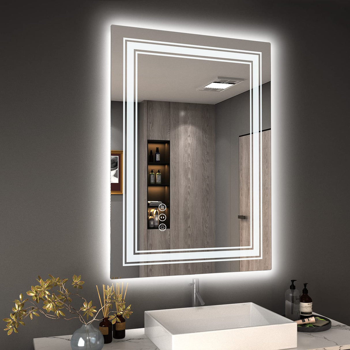 20x28 LED Bathroom Mirror, Vanity Mirror with Lights, Backlit and Front lit Mirror for Wall,