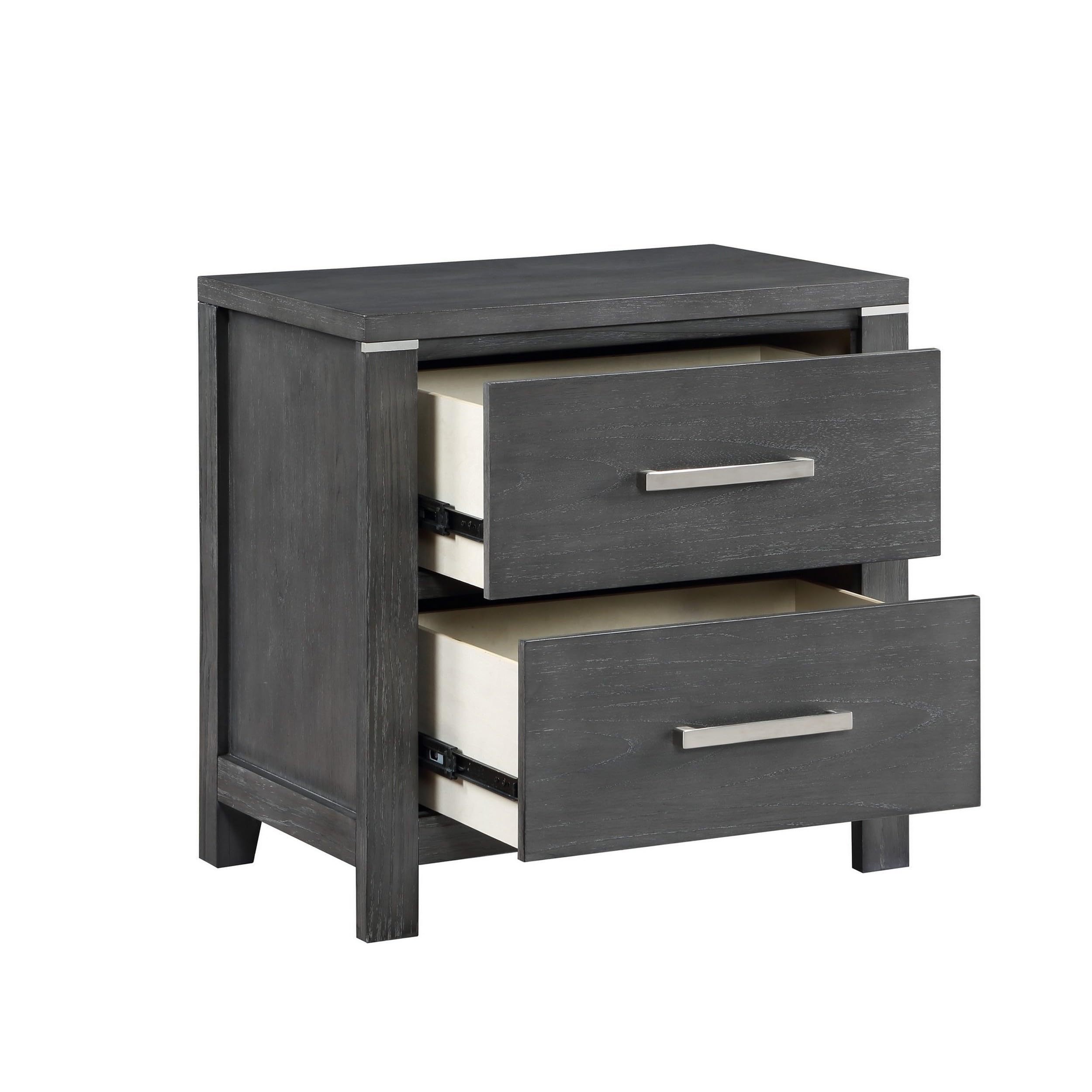Tal 27 Inch Nightstand, 2 Drawers Handles