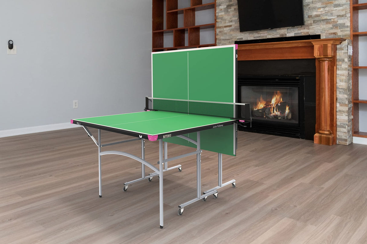 Ping Pong Stationary and Rollaway Tables - 3/4 Size Table Tennis Table - Space Saver Game Table