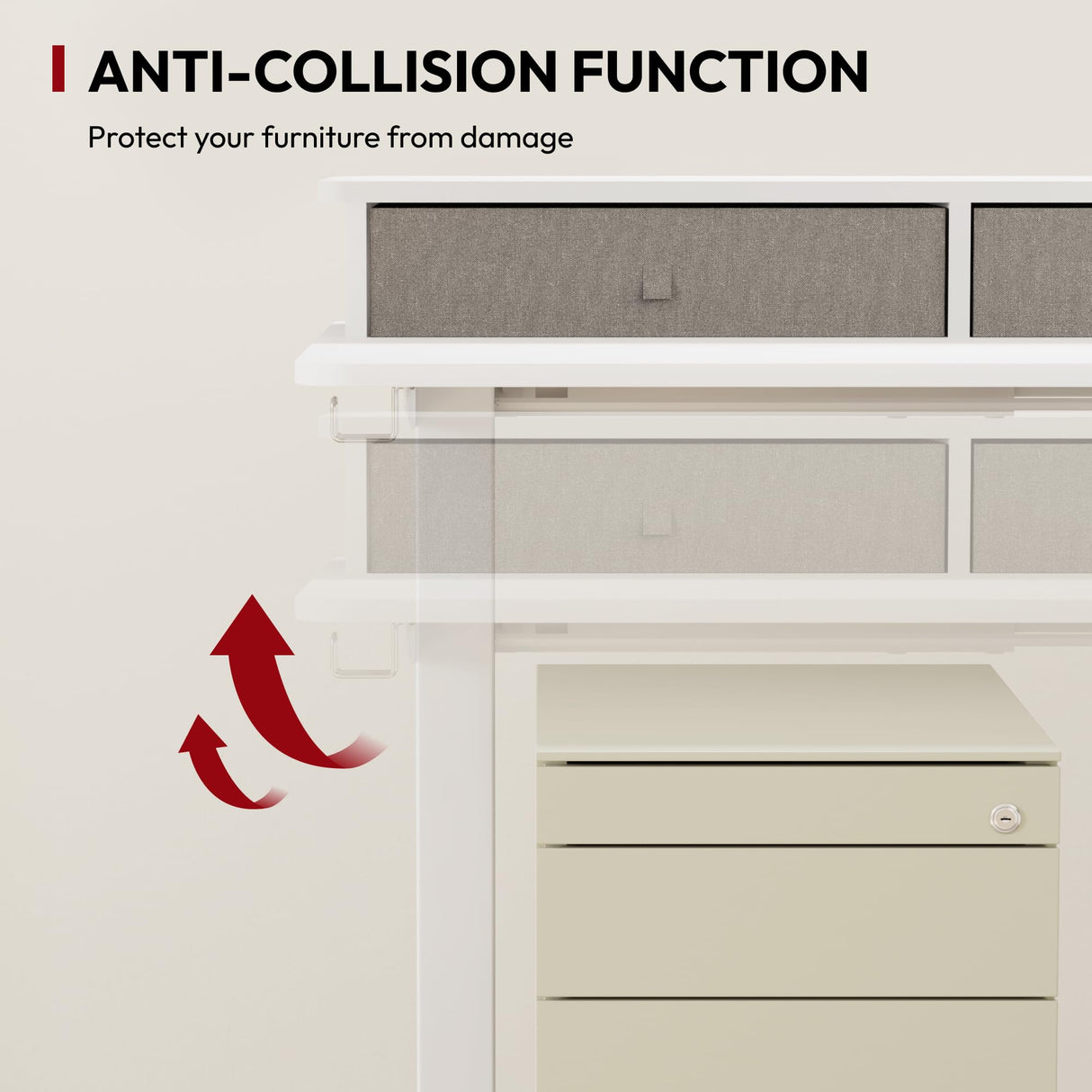 63" L Shaped Standing Desk with 3 Drawers, Height Adjustable Stand up Desk