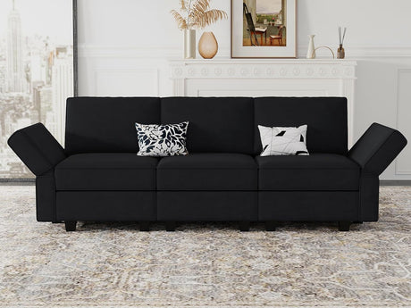 Modular Sectional Sofa with Double Chaise Velvet U Shaped Sofa Reversible Sectional Couch