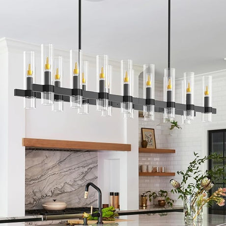 60 Inch Black Wagon Wheel Chandelier, 24 Lights, with Brown Glass Shade