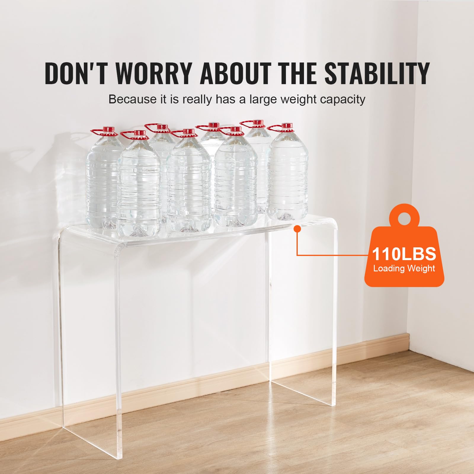 Clear Acrylic Console Table - Modern U-Shaped Entryway Desk