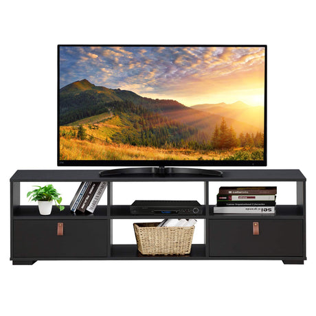 TV Stand for TVs up to 60 Inch, Industrial Media TV Console Table with 2 Drawers,