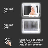 LED Bathroom Mirror, 40"X30" with Front and Backlit, Anti-Fog, Bathroom Vanity Mirror for Wall,