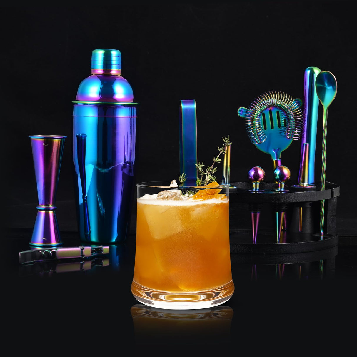 Bartender Kit with Stand, 12-Piece Bar Set | 24oz Cocktail Shaker Set