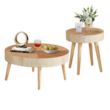 2-Piece Modern Farmhouse Living Room Coffee Table Set