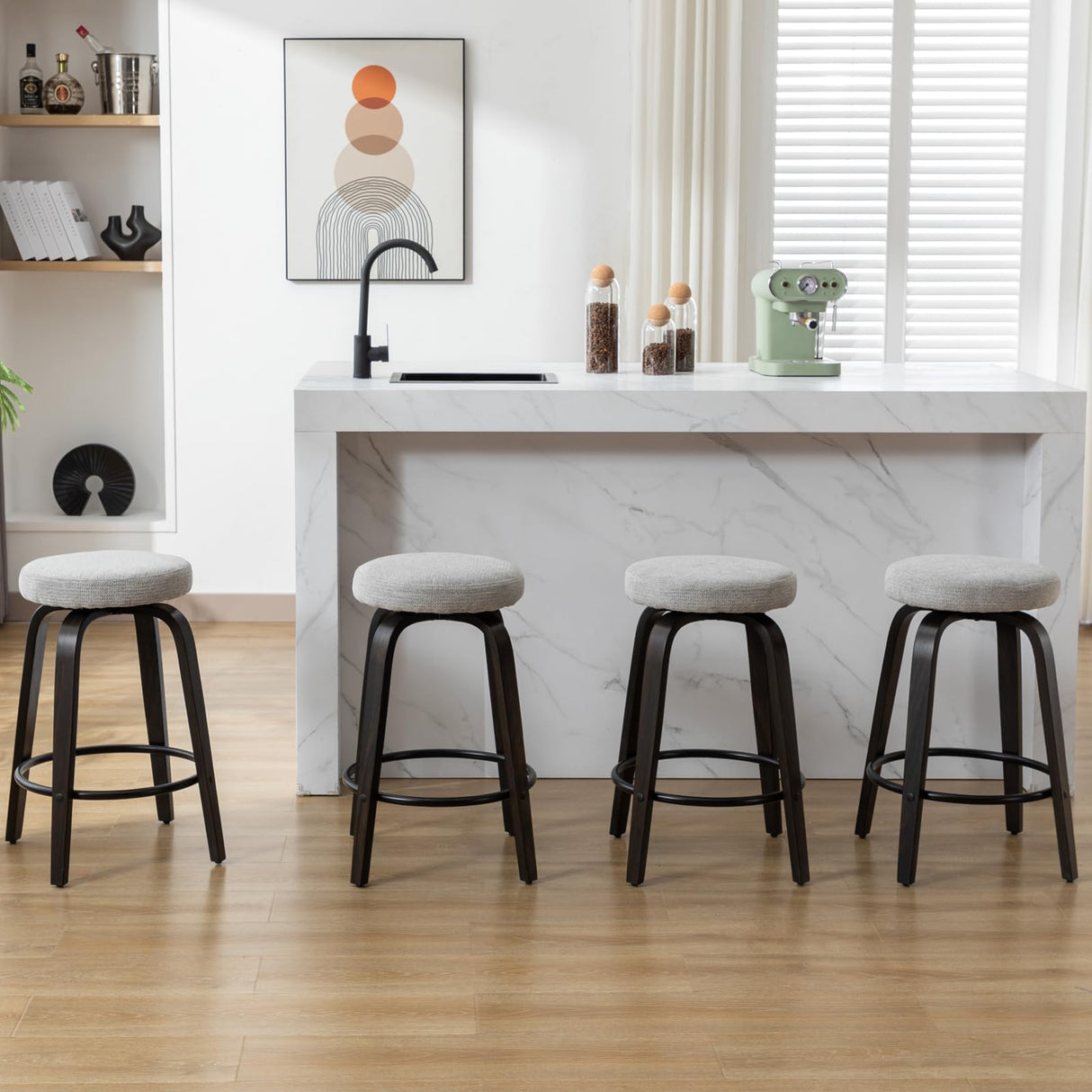 Swivel Bar Stools Set of 2 for Island Kitchen