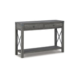 Freedan Rustic Farmhouse Console Sofa Table, Gray