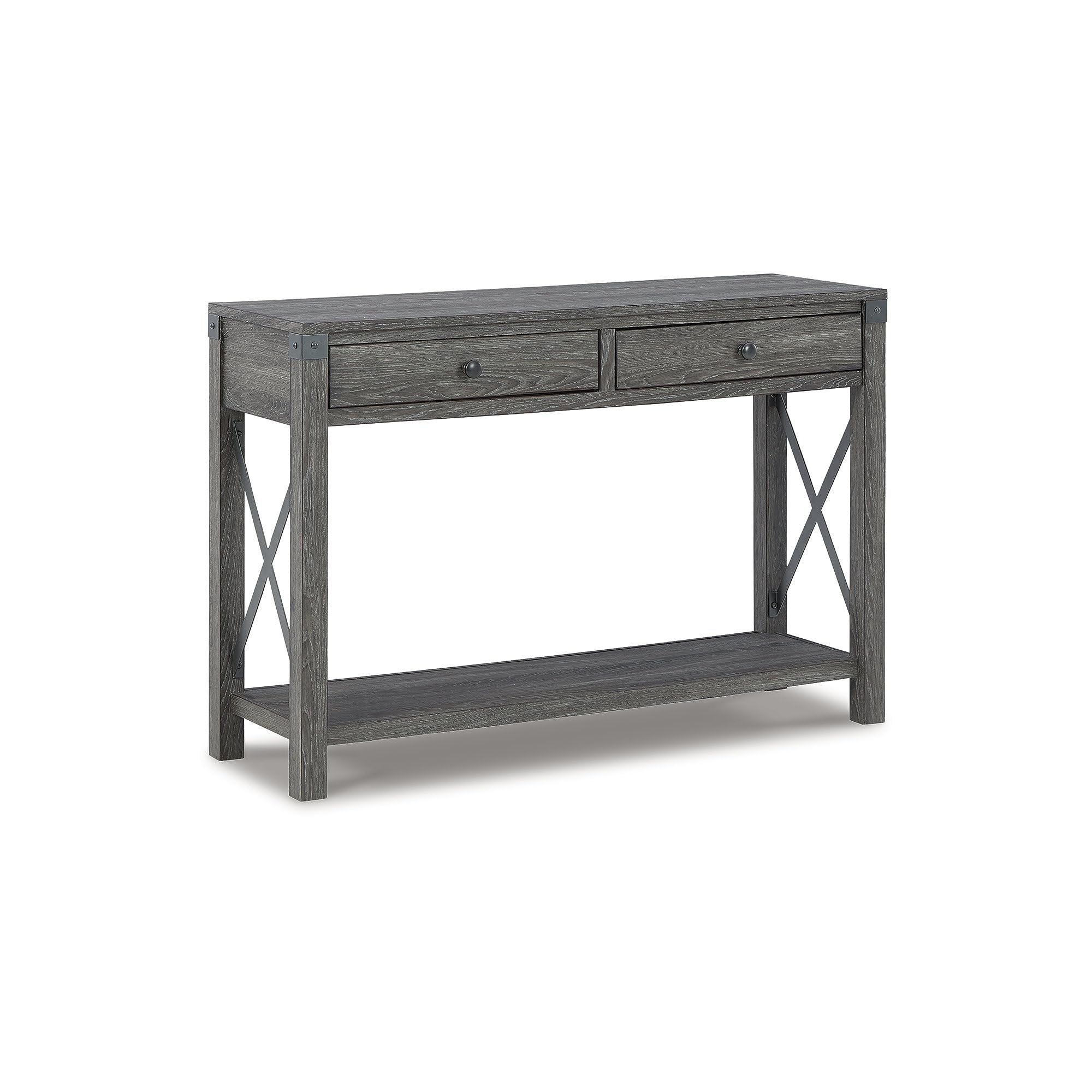 Freedan Rustic Farmhouse Console Sofa Table, Gray