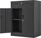 Metal Storage Cabinet, Locking Storage Cabinet with Adjustable Shelves