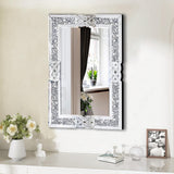 Crushed Diamond Rectangle Wall Mirror 24x36 Inch