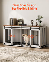 72" Double Dog Crate Furniture with Sliding Doors & TV Stand