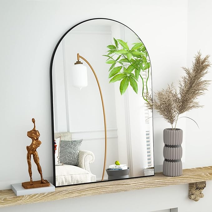 20"x30" Arched Bathroom Mirror - Wall Mounted Mirror - Gold Arch Mirror