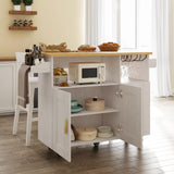 Rolling Mobile Kitchen Island Cart Bar, Island Table Storage Cart