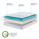 Marley 8 Inch Cooling Gel Memory Foam Mattress, King Size, Bed in a Box