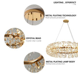 Modern Crystal Chandelier Round Chandelier Light Fixture Gold Sputnik