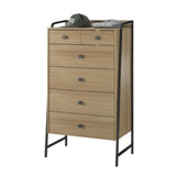 Novogratz Bushwick Tall 5 Drawer Dresser, Natural