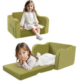 Fold Out Kids Couch Toddler Chair, Convertible Baby Sofa Recliner for Toddlers 1-4