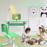 Kids Desk and Chair Set 5-8 Year Old, Kids School Desk for Kids Height-Adjustable Child Desk with 40-Degree Tilted Desktop