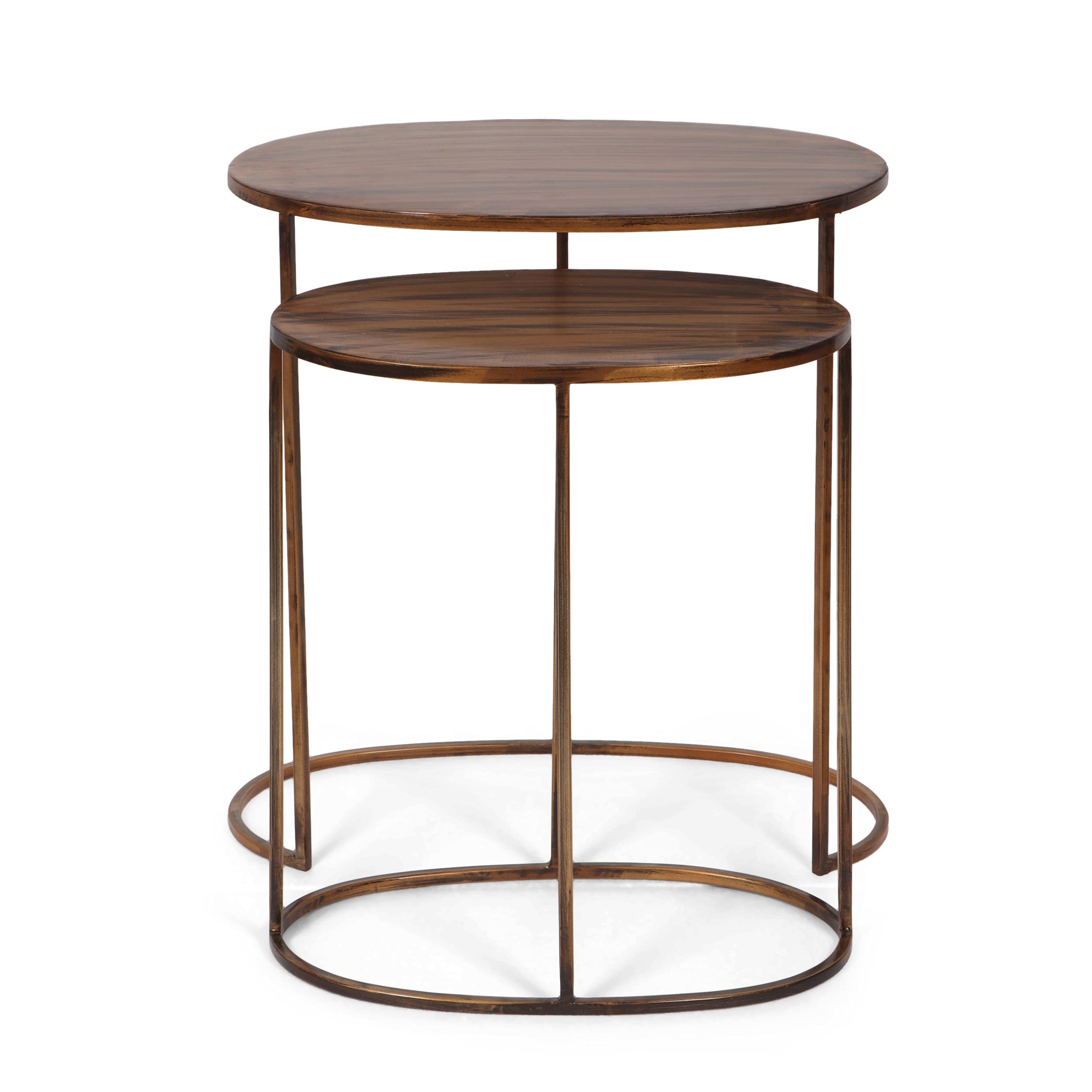 Wilsey Nesting Table, Brass Antique