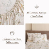 Floral Bedding Sheets King Size 100% Egyptian Cotton Sheet Graceful Green