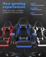 Gaming Chair with Footrest - Ergonomic High Back Reclining Computer Chair