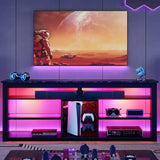 70 Inch TV Stand with LED Lights - Modern Entertainment Center with Storage