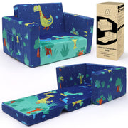 Couch: Toddler Sofa Bed Fold Out for Gilrs Boys Baby Flip Out Convertible Lounge Chair