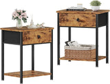Black Nightstand Set of 2,Night Stand Set