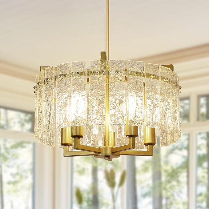 Modern Rectangular Crystal Chandelier, 4-Light Black Linear Farmhouse Lighting, 34”