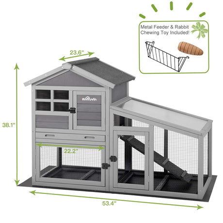 Rabbit House Indoor Outdoor Rabbit Hutch with Ventilation Door,Wooden Bunny cage