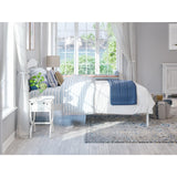 Traditional Twin XL Bed with USB Charger in White
