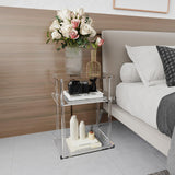 Small Acrylic Side Table for Small Spaces, Small Nightstand/Bedside Table