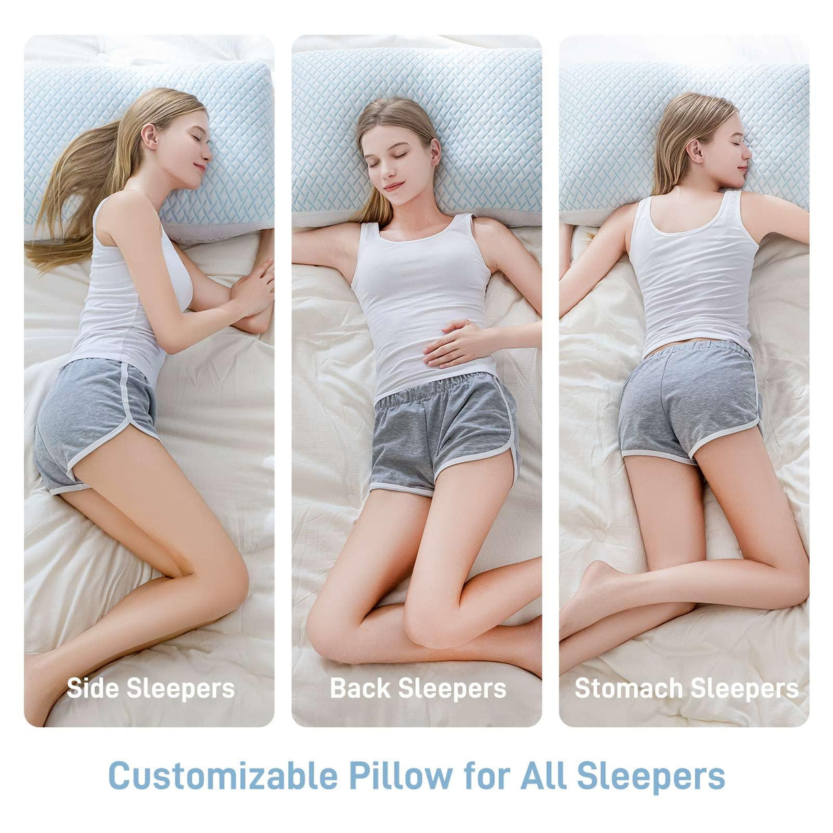 Shredded Memory Foam Cooling Soft Pillows King Size Set of 2, Adjustable Hypoallergenic Hotel Quality Bed Pillow for Side, Back and Stomach Sleeper, Bamboo Viscose Cover, Oeko-TEX Certified