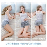 Shredded Memory Foam Cooling Soft Pillows King Size Set of 2, Adjustable Hypoallergenic Hotel Quality Bed Pillow for Side, Back and Stomach Sleeper, Bamboo Viscose Cover, Oeko-TEX Certified